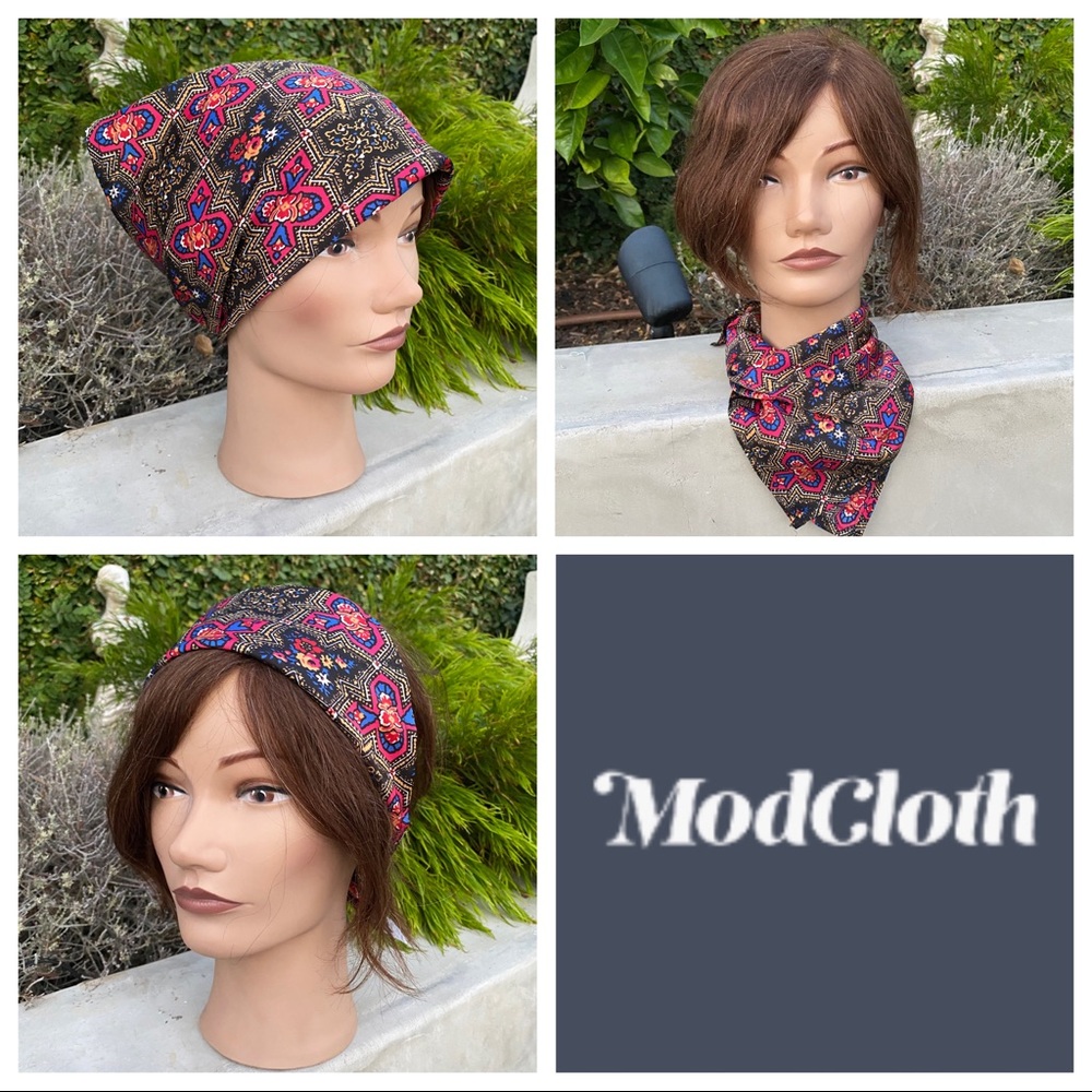 MODCLOTH scarf headband square neckerchief hair print MOD retro handkerchief